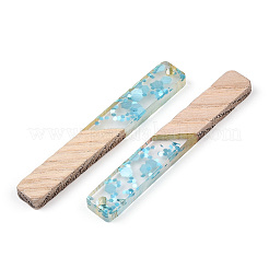 Transparent Resin & White Wood Big Pendants&nbsp;RESI-N039-47