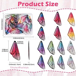 28Pcs 7 Colors Transparent Resin Pendants&nbsp;RESI-FS0002-45