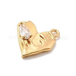 Brass Micro Pave Cubic Zirconia Pendants&nbsp;KK-Z131-19G