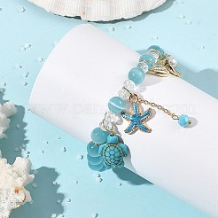 Summer Cat Eye Round Bead Stretch Bracelets&nbsp;BJEW-TA00750