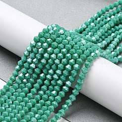 Opaque Solid Color Electroplate Glass Beads Strands&nbsp;LS-GLAA-F029-P4mm-C07