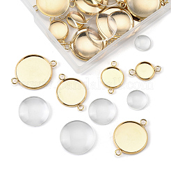 DIY Blank Dome 201 Stainless Steel Cabochon Connector Making Kits&nbsp;DIY-FS0008-30