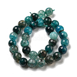 Faceted Natural Dragon Veins Agate Beads Strands&nbsp;G-F447-12mm-P07
