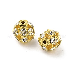 10mm Brass Rhinestone Beads&nbsp;X1-KK-S519-01C-02G