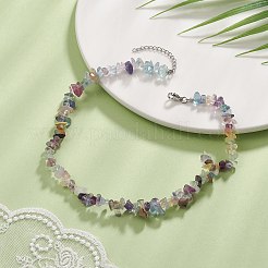 Natural Fluorite Chips Beaded Necklaces&nbsp;NJEW-JN04275-06