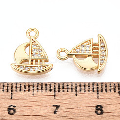 Brass Micro Pave Cubic Zirconia Charms&nbsp;KK-N263-111G