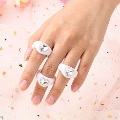 Opaque Acrylic Finger Rings&nbsp;RJEW-Q162-001F