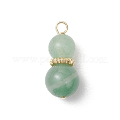 6Pcs 6 Styles Natural Green Aventurine & Carnelian & Rose Quartz & Yellow Jade & Amethyst & Tiger Eye Gourd Pendants&nbsp;PALLOY-JF04276