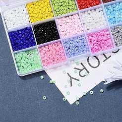 180G 15 Colors Glass Seed Beads&nbsp;SEED-JQ0003-01B-4mm