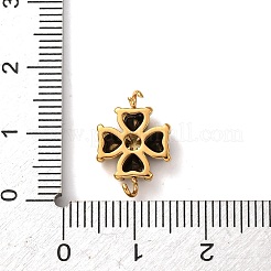 304 Stainless Steel Pave Cubic Zirconia Flower Links Connector Charms&nbsp;STAS-T026-03A-01G