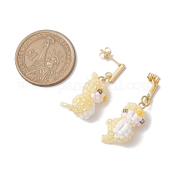 GLass Stud Earrings&nbsp;EJEW-MZ00257-01