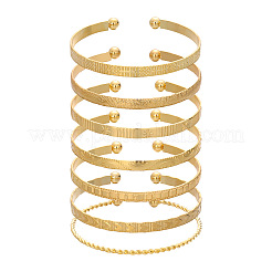 7Pcs 7 Styles Alloy Cuff Bangles for Women&nbsp;FS-WGE4796-01