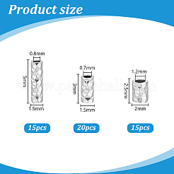 50Pcs 3 Styles 925 Sterling Silver Tube Beads&nbsp;STER-PH0003-48