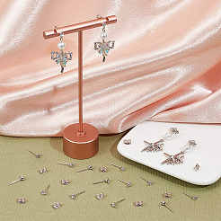 40Pcs Brass Stud Earring Findings&nbsp;KK-BBC0013-23A