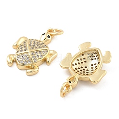 Brass Pave Clear Cubic Zirconia Pendants&nbsp;KK-U009-12M-G