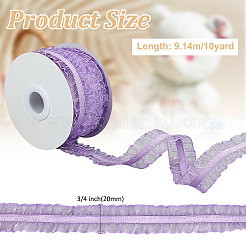 Nylon Pleated Elastic Mesh Lace Ribbon&nbsp;OCOR-WH0086-96C