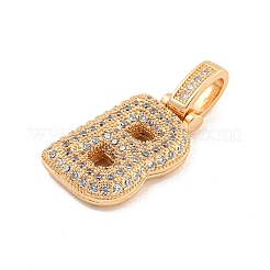 Brass Micro Pave Clear Cubic Zirconia Pendants&nbsp;KK-B099-01G-B