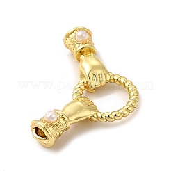 Rack Plating Brass with White Plastic Connector Charms&nbsp;KK-G459-03G
