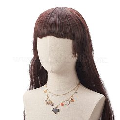 Brass Satellite Chains Double Layer Necklace&nbsp;NJEW-TA00073