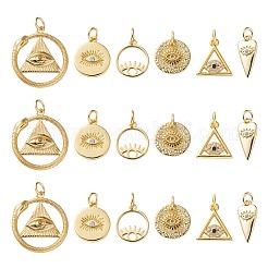 6Pcs 6 Style Brass Rough Surface Pendants&nbsp;KK-LS0001-50