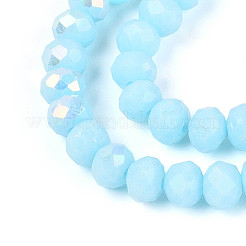 AB Color Plated Opaque Glass Rondelle Beads Strands&nbsp;EGLA-T029-4mm-09I