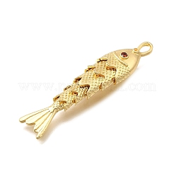 Brass Micro Pave Cubic Zirconia Pendants&nbsp;KK-Z125-06G-02