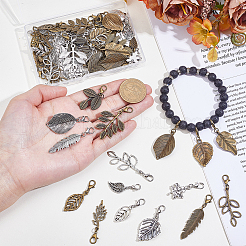 72Pcs 24 Style Alloy Leaf Pendant Decorations&nbsp;HJEW-ME00067