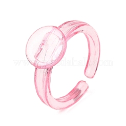 Children's Transparent Plastic Open Cuff Ring Components&nbsp;KY-C022-01A