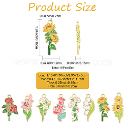 16Pcs 8 Styles Alloy Enamel Pendants&nbsp;ENAM-FS0003-93