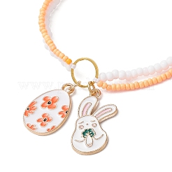 Easter Glass Seed Beads Braided Bead Bracelets&nbsp;BJEW-MZ00150-06