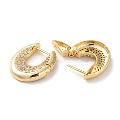 Brass Pave Cubic Zirconia Hoop Earrings for Women&nbsp;EJEW-M258-06G-A