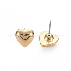 Heart Stud Earrings for Women&nbsp;EJEW-S213-02B-01G-RS