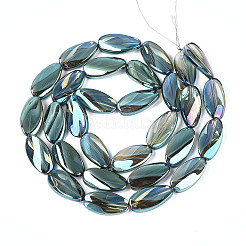 Electroplate Transparent Glass Beads Strands&nbsp;EGLA-N055-02H