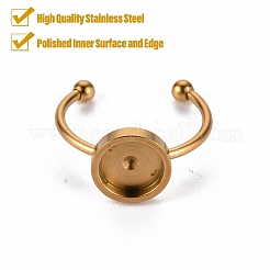 201 Stainless Steel Cuff Ring Findings&nbsp;LS-STAS-S080-042C-G