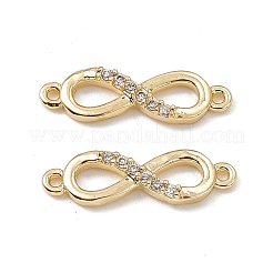 Brass Micro Pave Clear Cubic Zirconia Connector Charms&nbsp;KK-E068-VB388