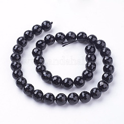 Natural Black Onyx Beads Strands&nbsp;G-E145-10mm-3B