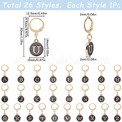 Letter A~Z Alloy Enamel Charms Pendant Locking Stitch Markers&nbsp;HJEW-SC00079
