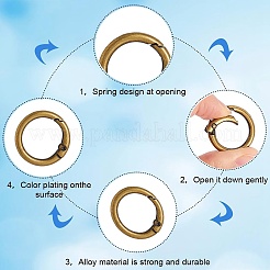 24pcs 4 colors Zinc Alloy Spring Gate Rings&nbsp;FIND-SP0001-54