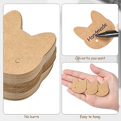 50Pcs Cat Shape Kraft Paper Earring Cards&nbsp;CDIS-CJ0001-02