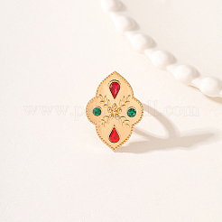 Flower Brass Micro Pave Cubic Zirconia Finger Ring&nbsp;AM8089