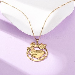 304 Stainless Steel Pendant Cable Chain Necklaces for Men Women&nbsp;NJEW-K308-03E-G