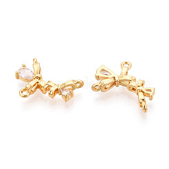 Brass Micro Pave Clear Cubic Zirconia Chandelier Components Links&nbsp;KK-N263-44G
