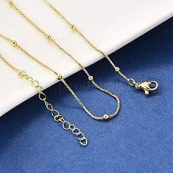 2.5MM Brass Round Ball Box Chain Necklaces&nbsp;NJEW-M108-38G