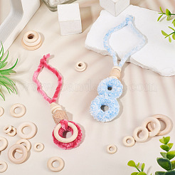 150Pcs 5 Styles Wood Linking Rings&nbsp;WOOD-TA0002-85