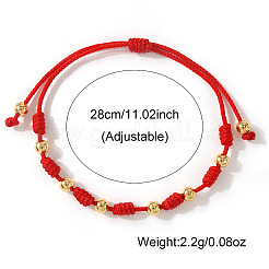 Vintage Chinese New Year Brass Round Beads Braided Bead Bracelets&nbsp;HL9479-1