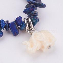 Resin Elephant Charm Bracelets&nbsp;BJEW-JB02911-02