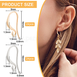 48Pcs 2 Colors Brass Earring Hooks&nbsp;KK-BC0010-66