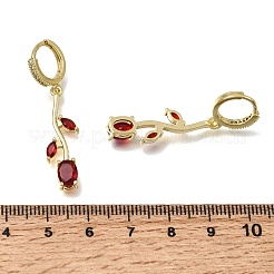 Brass Micro Pave Cubic Zirconia Hoop Earrings&nbsp;CU-CBA108A-14G-03