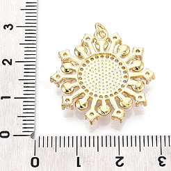 Brass Micro Pave Clear Cubic Zirconia Pendants&nbsp;KK-N268-64G