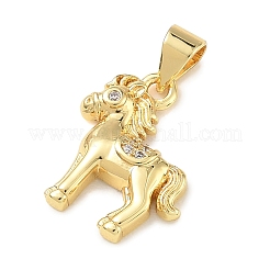 Brass Micro Pave Clear Cubic Zirconia Pendants&nbsp;KK-A303-05C-G